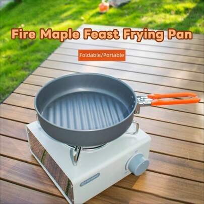 langanhaltend 0,9L Outdoor Pfanne mit klappbarem Griff, Antihaftbeschichtung, leichtes tragbares Camping Kochgeschirr, Steak Pfanne für Picknick