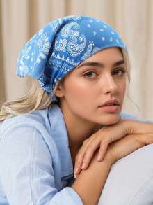 女士头巾 1 件装 时尚佩斯利印花发带，防晒吸汗弹性头巾，适合户外运动、街头嘻哈风格发饰、校园用品、大学秋季配饰、秋冬季度假穿搭发带 女士围巾 - 彩色 - 查看 2