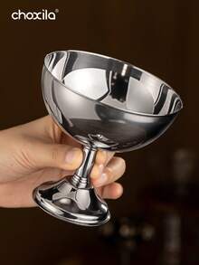 choxila 1pc Stainless Steel Dessert Cup, Snack Bowls, Serving Bowls (Removable), Ice Cream Cups – Perfect For Afternoon Tea, Bedroom, And Living Room Use - Silver - View 5