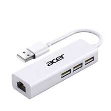 Acer 4-In-1 USB Hub, USB To RJ45 Ethernet, 3 USB Data Ports, 100W PD Charging, 10Gb/S, Compatible With Laptops, PCs, Tablets, Phones, Docking Station A401-BS - White - View 13