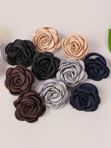 Bilicaca 10 件/套彩色缎玫瑰发带弹性发带可爱花卉发饰，适合儿童女孩，非常适合日常和返校发型设计、派对和礼物，防滑耐用发绳