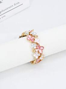 1PC Pink Blue Floral Elastic Bracelet Watch Strap Compatible With Apple Watch Strap Series Ultra 2 SE 10 9 8 7 6 5 4 3 2 1 Stylish Bracelet Watch Band Compatible With Apple Watch Band 38mm 40mm 41mm 42mm 44mm 45mm 46mm 49mm