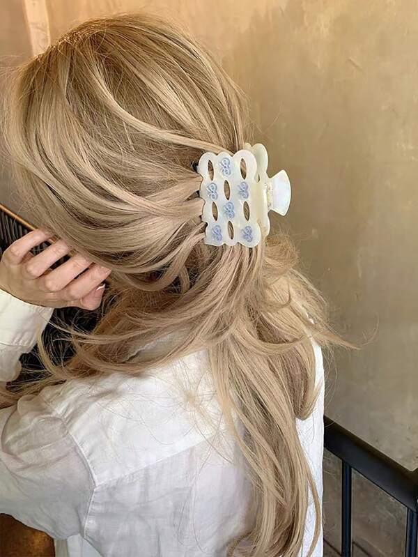 Hair Clips 1pc Campus Style Elegant Hollow Bow Hairclip, Niche Design, High-Quality Acetate Material Hair Claw Hair Accessory Suitable For Holidays & Festivals, Women Gift Hair Accessories Elegant Claw Clips