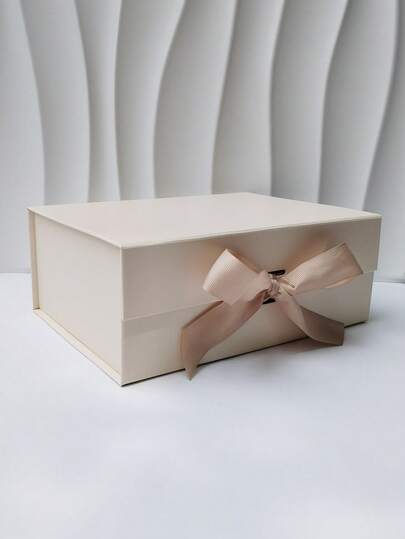  Foldable Thick Cardboard Gift Box, Suitable For Gift Wrapping, Rectangular, Magnetic Closure Lid, With Ribbon, Can Be Used As Groomsman Proposal Box, Wedding, Christmas, Halloween, Birthday Gift Packaging, School Supplies, Back To School Supplies, Etc.