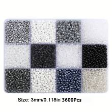 12色3600颗玻璃珠首饰制作套装，DIY友谊手链、项链、钥匙扣工艺品材料