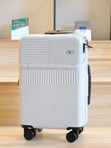 Multi-Functional Business Suitcase Front Open Boarding Case Abs+Pc Material Cup Holder UBS Charging To Interface Suitcase 20 - 白色 - 查看 1