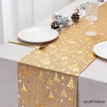 1pc White With Silver Snowflake Table Runner 11"X108", DIY Party Decor, Suitable For Home, Wedding, Birthday Party, Christmas, Banquet Table Decoration (White) - Multicolor - View 19