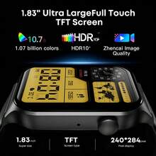 PEJE Women's Smart Watch, 1.83" Outdoor Digital Fitness Tracker, Multifunctional For Workout & Daily Wear, Compatible With IOS & Android, 230mAh Battery, Supports Wireless Calling & Notifications, Remote Camera/Music Control, 100+ Sports Modes, Great Gift - Black - View 4