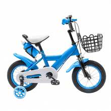 12-Inch Children's Bike With Auxiliary Wheels, Robust Steel Frame, Bars, Optionally Blue, Red, Or Yellow, Lightweight Learning Bike, Gift For Children's Day From 3 Years - 藍色 - 查看 1
