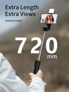 带三脚架、LED 灯和遥控器的蓝牙自拍杆、手机支架，用于直播、摄影和旅行 LED 灯便携式 LED 视频灯可调光，相机和摄像机 Vlogging 用于照片自拍视频录制缩放会议、采访、直播、Vlog、家庭聚会、圣诞派对拍摄、手持自拍、户外活动与 Android 手机兼容，适用于暑假、旅行、补光、户外活动、直播三脚架 - 黑色 - 查看 9
