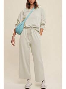 Cakulo Womens Sweatsuits 2 Piece Lounge Sets Fall Outfits Wide Leg Jogger Sweat Pants Loungewear Set Track Suits