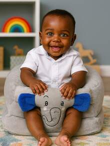 Blue Elephant Children's Armchair - Multipurpose Baby Seat - Sofa - Blue - View 1