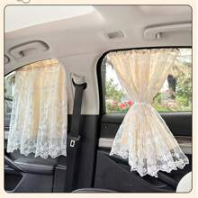 1pc Car Side Window Shade, Suction Cup Mounted Interior Curtain, Sun Shade & Heat Insulation