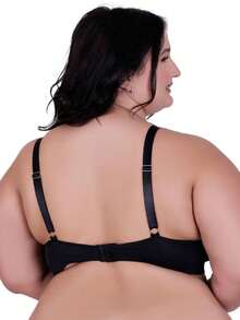 Plus Size Bra Strappy Straps Reinforced Strap - Black - View 5