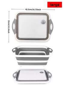 一套可折叠砧板 - 可折叠、可清洗的备餐碗，带内置果蔬滤网和防滑底座 - 8.5夸脱厨房水槽收纳架 - 节省空间，适用于房车、公寓、露营旅行 - 2025春季厨房妙招，露营必备 - 白色 - 查看 9