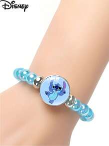 1 buc brățară cu mărgele colorate Disney Stitch Interstellar Baby Cartoon, brățară pentru femei, brățară, accesoriu, potrivită pentru ținuta zilnică, cadou de ziua de naștere pentru prietenă/cele mai bune prietene, cadou pentru studenți înapoi la școală, brățară pentru cupluri de petrecere