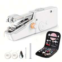 1 طقم ماكينة خياطة كهربائية حنفية صغيرة محمولة، طقم إبر خياطة منزلية، 1 طقم ماكينة خياطة يدوية محمولة أدوات الحرف اليدوية (اللون عشوائي)
