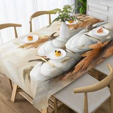 1/4/5/6/7/36件秋季主题、南瓜、枫叶印花椅套/椅套套装，适用于室内家居餐厅、酒店现代日常装饰、派对装饰、婚礼装饰、餐厅装饰、厨房装饰，桌布适用于方桌，弹力椅套可水洗