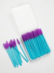 100pcs Crystal Solid Stem Eyelash Curler Brush, Eyelash Extension Makeup Tools Eyebrow Brush With Box - Multicolor - View 11