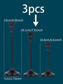 1Pc/1Set Exquisite And Elegant Metal Cone Candle Holder, European Style Black Candle Holder Set, Romantic European Style Candle Holder, Detachable Candle Holder, Pillar Candle Holder, Pillar Candle Holder, Anti-Scald Candle Holder, Romantic European Candlelight Dinner Wedding Decoration Candle Holder, Four Seasons Candle Holder