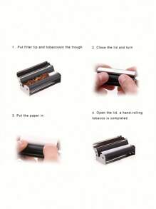 1PC Manual Stainless Steel Cigarette Roller, 70-110mm Cigarette Rolling Machine, Handheld Tobacco Smoking Roller Tool,No Electric Needed,Hand Rolled Cigarette Holder,For Cigarette Making Accessory