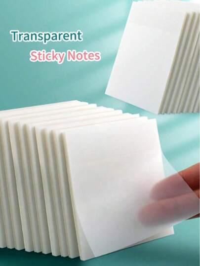 300/250/200/150/100/50 Stück transparente Haftnotizen, minimalistische Notizblöcke mit Klebefläche, wasserfeste Markiersticker für Notizen, Nachrichten, Erinnerungen, geeignet für Schulmaterial, Büro, Studenten, Fachleute, Heimgebrauch