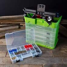 Portable Tool Box - Small Parts Organizer With Drawers And Customizable Compartments For Hardware, Fishing Tackle, Beads Or Crafts By  (Green) - 1 - 查看 5