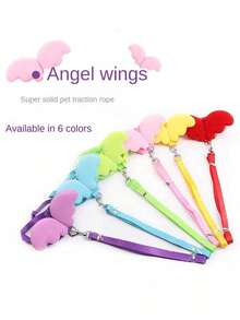 1pc Dog Leash Pet Harness With Wing Design Chest And Back Straps Pet Supplies - Pink - View 3