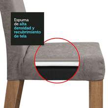 Juego Comedor Mesa Tapa Vidrio 6 Sillas Alexis Madesa Color Marrón/Negro/Plata - Marrón y Gris - Ver 10