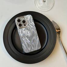 Funda para teléfono 1 pieza Funda adecuada para teléfono móvil S 11 Xsmax 12 13 14 15 16 Plus Pro Lindas flores pequeñas Gasa Bordes suaves Sentido de gama alta Agujeros finos Moda Pareja anticaída - Blanco - Ver 4