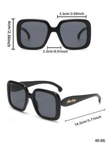 LiMiaoMiao 1 件男女通用超大方形时尚眼镜，Y2K 风格，新奇，派对，节日配饰方形墨镜