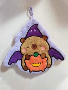 Halloween Capybara Hand Towel, Coral Fleece Super Absorbent Hand Towel For Kitchen, Bathroom, Easter Gift, Multi-Purpose Bathroom Kitchen Decorative Hand Towel Back To School - Multicolor - View 11