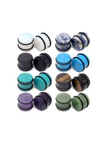 2PCS Natural Stone Ear Plugs Gauges Men Earrings Ear Flesh Tunnel Expander Ear Stretcher Body Piercing Jewelry 5mm-16mm - Ear Expander - View 12