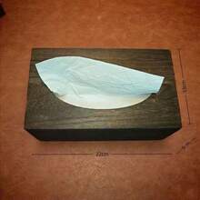 Vintage Wooden Tissue Box, Decorative Tissue Box For Dining Room, Living Room, Home Decor, Tabletop Accessory - Brown Wood Grain - View 2