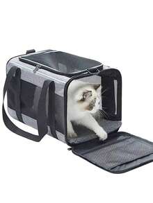 大容量手提包、便携式狗狗透气背包、可折叠猫咪旅行单肩宠物包、车载宠物包、适用于中型猫咪和体重不超过 6 公斤的小型犬的软边猫咪包、宠物包、旅行犬包、宠物手提袋、宠物包背包 - 彩色 - 查看 8