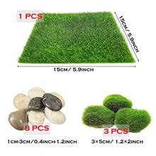 Cayway 26 PCS Outdoor Fairy Garden Miniatures Mini Zen Garden Accessories Artificial Grass Model Trees Terrarium Ornaments Dollhouse Supplies Bonsai Decorative Craft Tools Kit - as pic - View 3