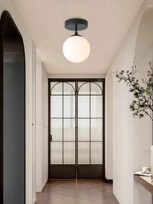 1 件北欧风格吸顶灯，E27 插座，硬接线，适用于阳台、走廊、入口门，不含灯泡