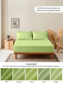 1 chiếc ga trải giường siêu mềm, màu trơn, nhẹ như mây, độ sâu 35cm, phù hợp với mọi kích cỡ giường - đơn, đôi, cỡ Queen, cỡ King - Mầm xanh - Xem 10