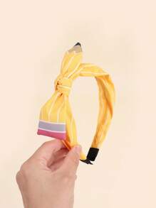 2pcs Back To School Headband For Students Pencil Bow Hairband Pencil Flower Stripes Pattern Bow Head Band Pencil Printed Bunny Ears Hair Band Cute Pink Yellow Pencil Headwear For First Day Of School Terms Begins Gifts Bow Headband Teens Hair Accessories