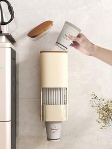 1/2 chiếc cốc dùng một lần, giá để cốc sang trọng nhẹ, máy rót cốc giấy, máy rót nước, giá để cốc, giá để đồ treo tường không đục lỗ - Nhiều màu - Xem 3