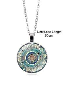 1 件复古曼陀罗宝石瑜伽时间项链 - 彩色 - 查看 3