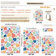 1 件异想天开的彩虹心形墙饰 - 带框和无框彩色爱心装饰 | 俏皮的水彩心形，采用柔和明亮的色调 | 现代育儿室、儿童房和波西米亚风卧室装饰 | 完美的情人节礼物和中性育儿室装饰 - 彩色 - 查看 8