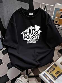 180g Pure Cotton SWERVE STRICKLAND WHOSE HOUSE AEW Official T Shirt Stretched Casual Top For Everyday Wear Unisex Fashion For Women Soft Print Round Neck Short Sleeve Breathable Streetwear Stylish Comfortable Slightly Designer Clothes Homme Graphic Versatile Summer - màu đen - Xem 3