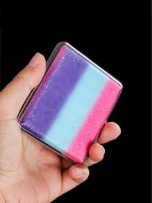 1pc 20 Capacity Leather Cigarette Case, Portable Fashion Metal Minimalist Cigarette Box, Crush & Moisture Proof, Unisex, Multi-Color, Smoking Accessories Girly, Cigarette Storage, Cigarette Holder Case, Sigaretten Doos