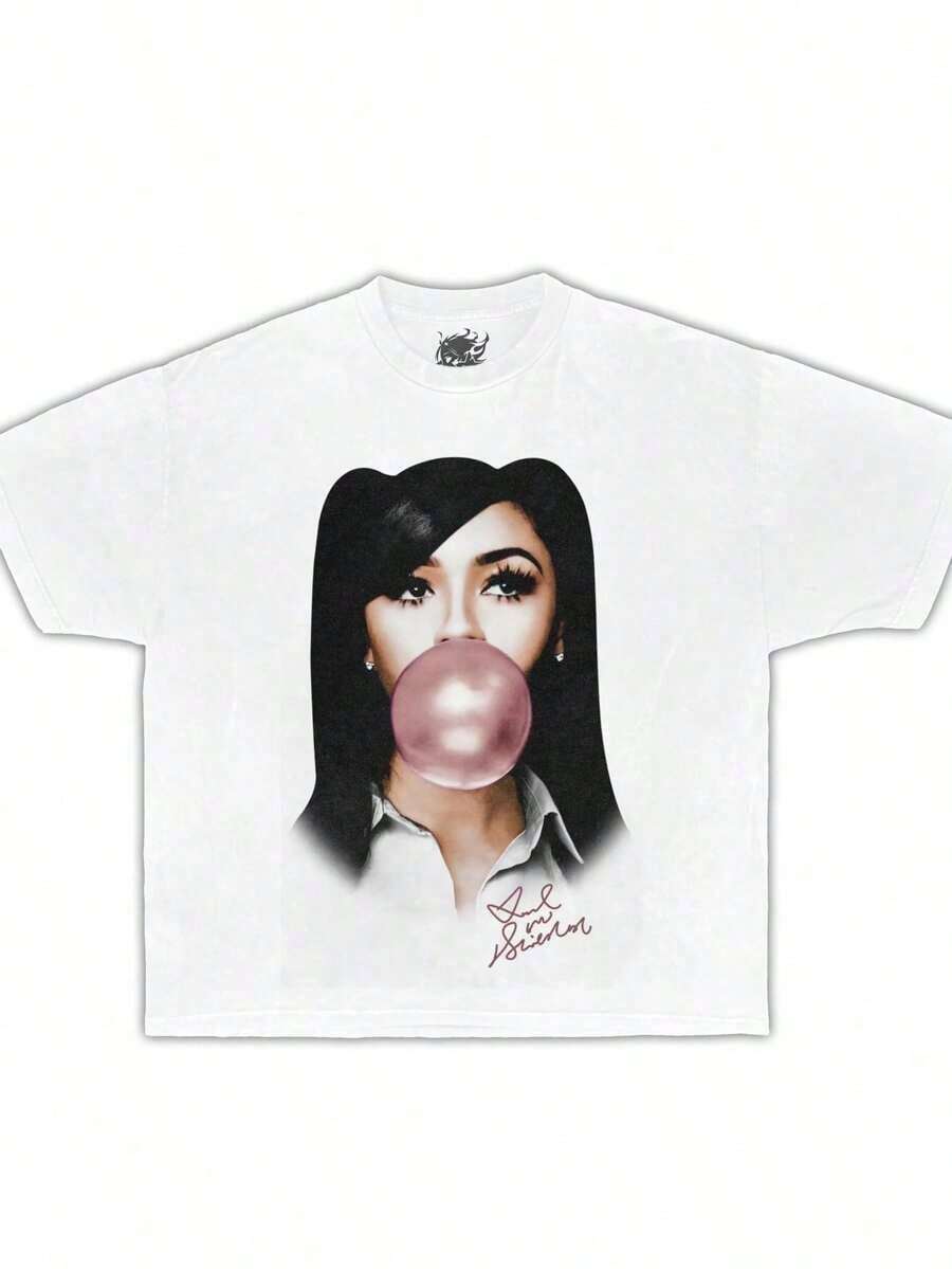 Women Men Mariah Scientist Rapper Young Hip-Hop Tee Tshirt, Women Tee Classic Free Thugs Print Round Neck Short Sleeve T-Shirt Y2K Vintage Streetwear Graphic Oversized Cotton Women TopsLoose And Comfortable - A4 - 查看 1
