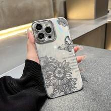 Funda para teléfono (1 unidad) con degradado de gasa multicolor, tecnología IMD Laser. Compatible con todas las series 16/15/14/13/12/11, 13/14 Pro/15 Plus/16 Pro. Incluye protector de lente. Diseño híbrido clásico a prueba de golpes. - Colores mixtos 1 - Ver 4