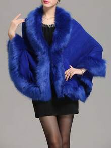 Elegante Cardigã Curto de Malha Jacquard de Acrílico Feminino, Xale de Pele Sintética com Fecho de Gancho e Olho, Cor Sólida Sem Mangas, Ideal para Festas e Eventos, Perfeito para o Outono/Inverno