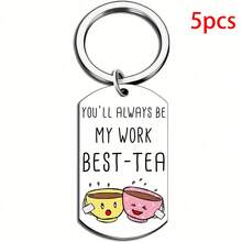 “2 件/5 件工作闺蜜礼物，送给女性同事的离别礼物，送给女性的办公室礼物，送给老板的礼物，送给女同事的生日礼物，有趣的工作最佳茶钥匙扣” 汽车配件 可爱哥特 Y2k