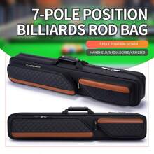 Estuche para taco de billar 3x4 que sostiene 3 tacos y 4 varas, estuche de transporte para taco de billar con asa y correa de hombro transpirable, bolsa acolchada para taco de billar con bolsillo frontal para accesorios, negro, regalo de Halloween