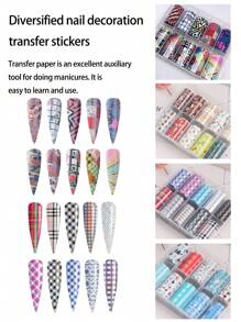 10 Peças Adesivos de Água de Padrão Floral Estilo INS para Arte de Unhas, Folhas de Transferência de Unhas Pintadas à Mão de Alta Qualidade, Adequado para Livros, Papelaria, Mesas, Tablets, Vidro, Paredes, Decorações DIY, Ótimo Presente para Familiares e Amigos